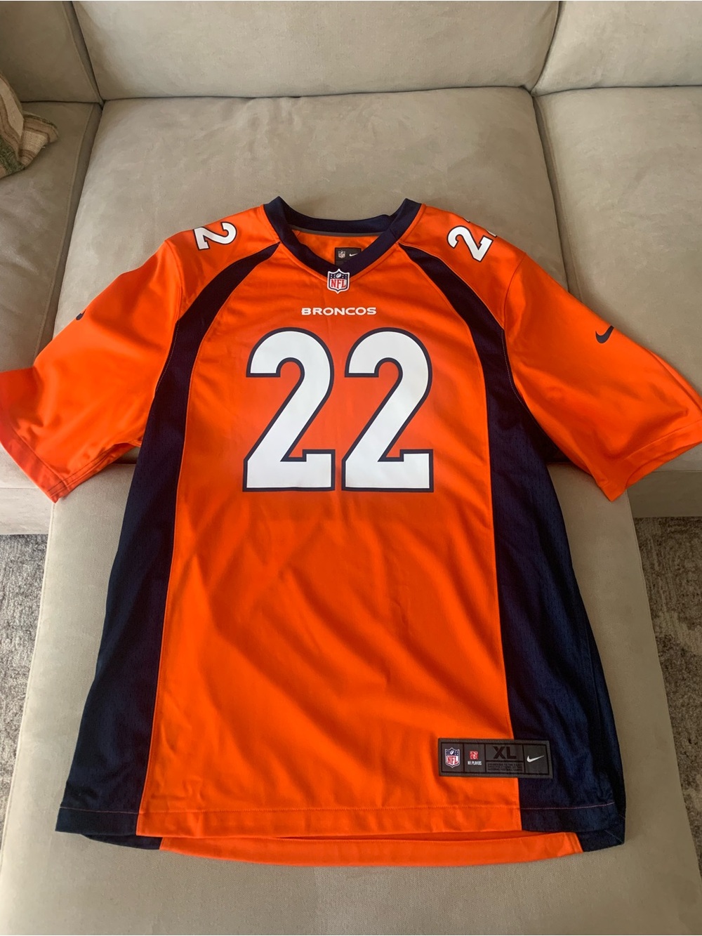 Nike Denver Broncos #22 CJ Anderson Orange Football Jersey - Men's Size: XL
